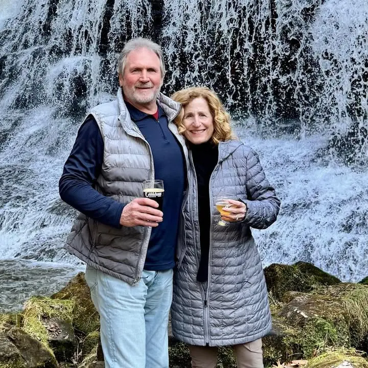 Angela and Rich in front of a North Georgia waterfall