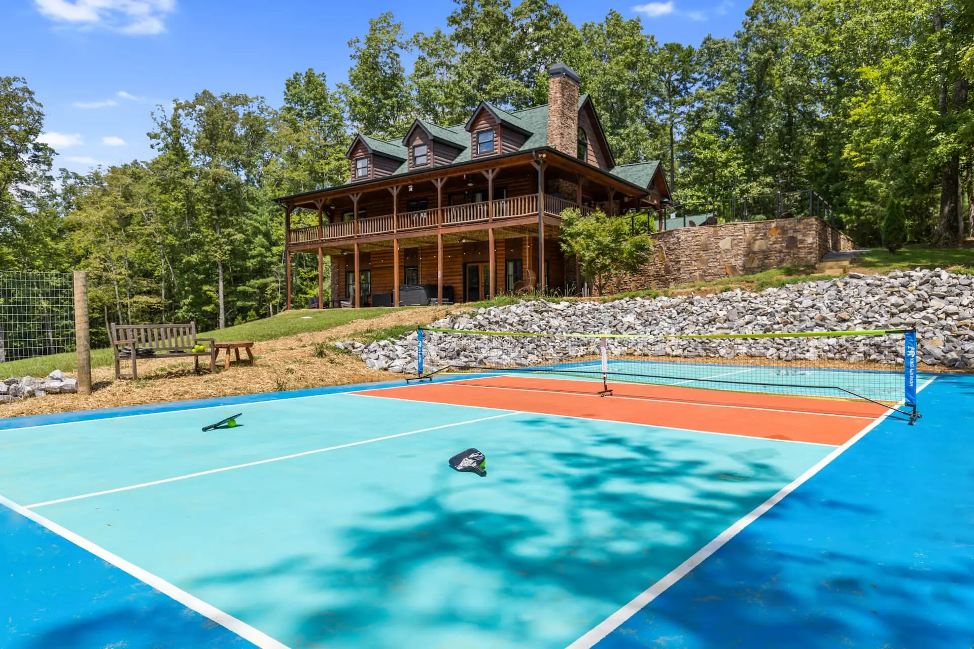 Game on! Enjoy your own private pickleball court with the cabin as your backdrop—perfect for friendly matches, fresh air, and a little vacation competition