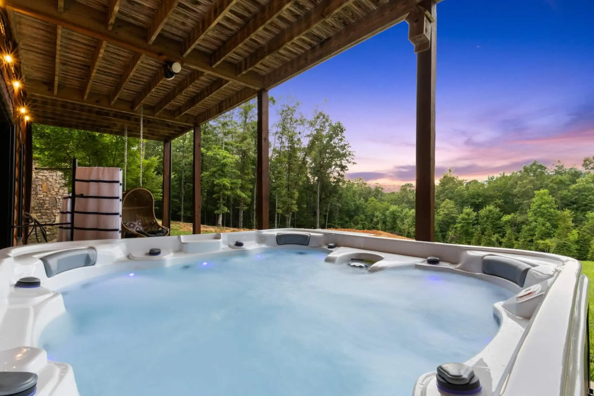 Soak, unwind, and take in the mountain views from the private hot tub—perfect for relaxing after a day of adventure.